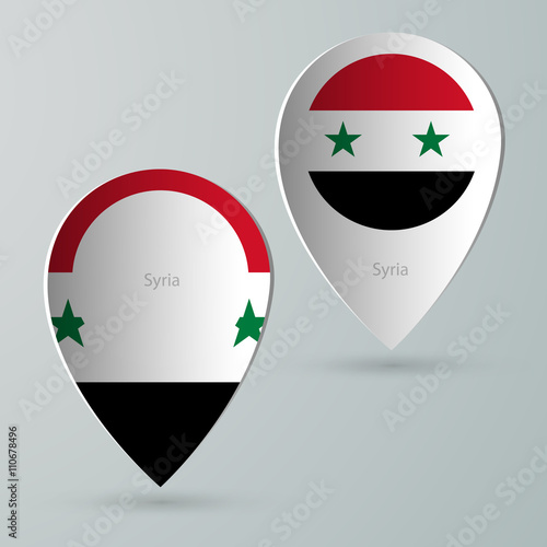 paper of map marker for maps syria