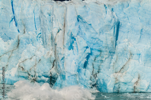 Icebergs falling off Perito Moreno glacier in Patagonia, Argentina