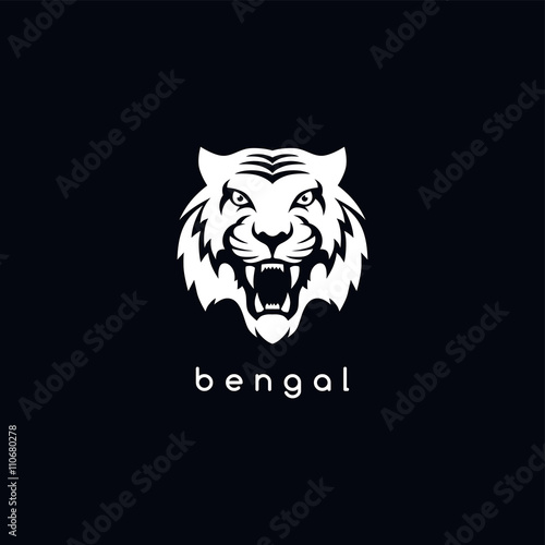 Fototapeta Naklejka Na Ścianę i Meble -  bengal white tiger logotype