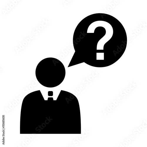 Fototapeta Naklejka Na Ścianę i Meble -  businessman question icon black on white background