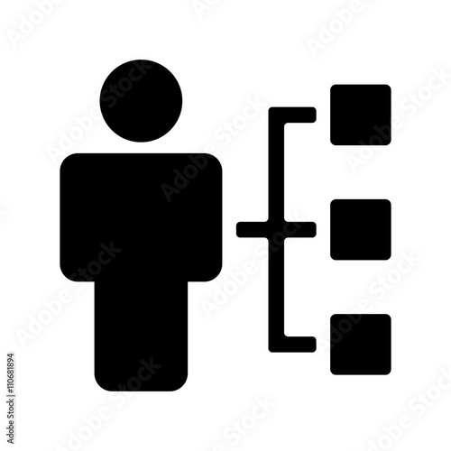 businessman planning list icon black on white background icon bl