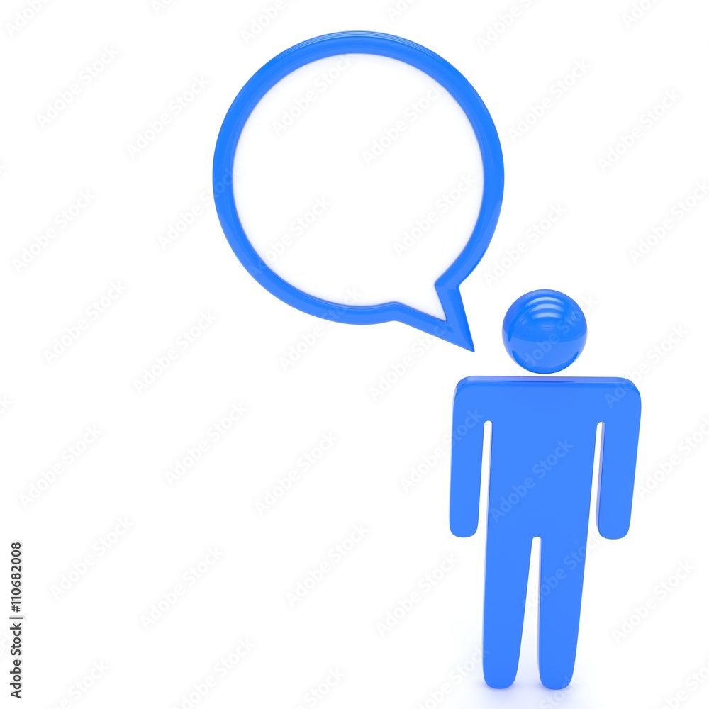 3d man with talk bubbles isolated over a white background. 3d rendering. 3d man with talk bubbles isolated over a white background. 3d rendering.
