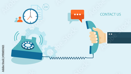 Flat illustration of contact us.