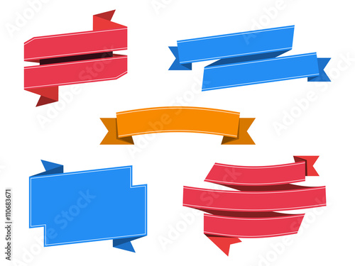 vector set of flat ribbons