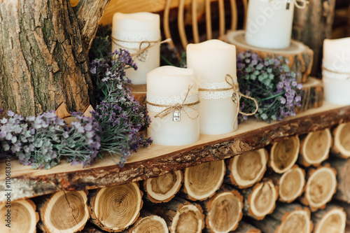 Wedding decorations with candles.