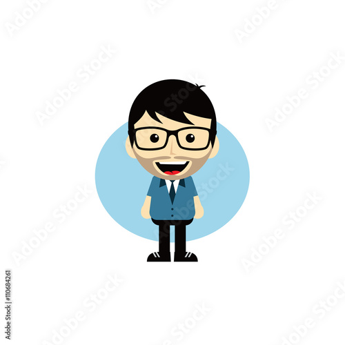 geek cartoon nerd character