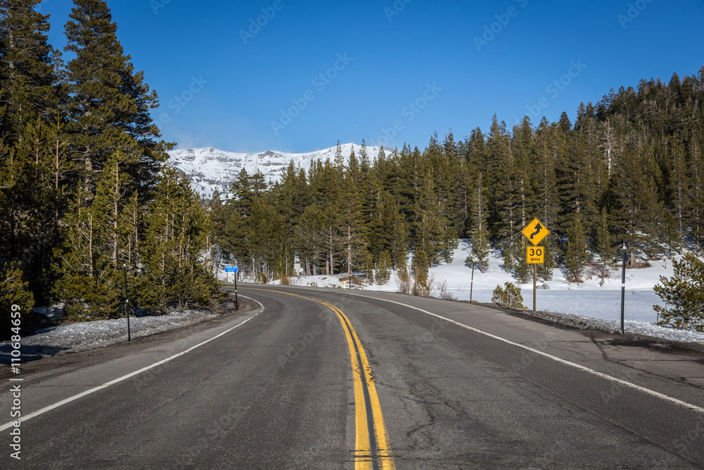 Empty road on the way to South Lake Tahoe, California, USA Empty road on the way to South Lake Tahoe, California, USA