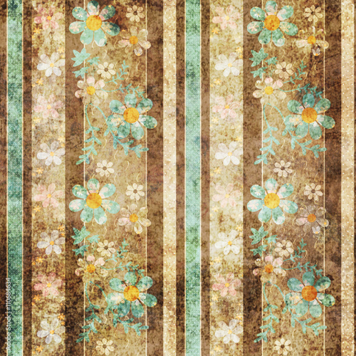 Grunge vintage floral retro design pattern background