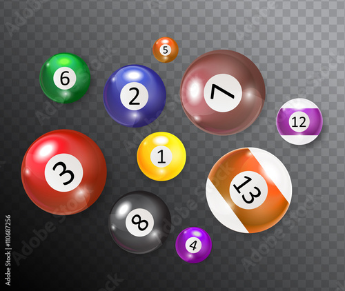 Ivories, Billiard Balls Set Vector