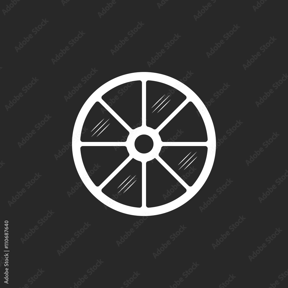Round form house window design sign simple icon on background Round form house window design sign simple icon on background