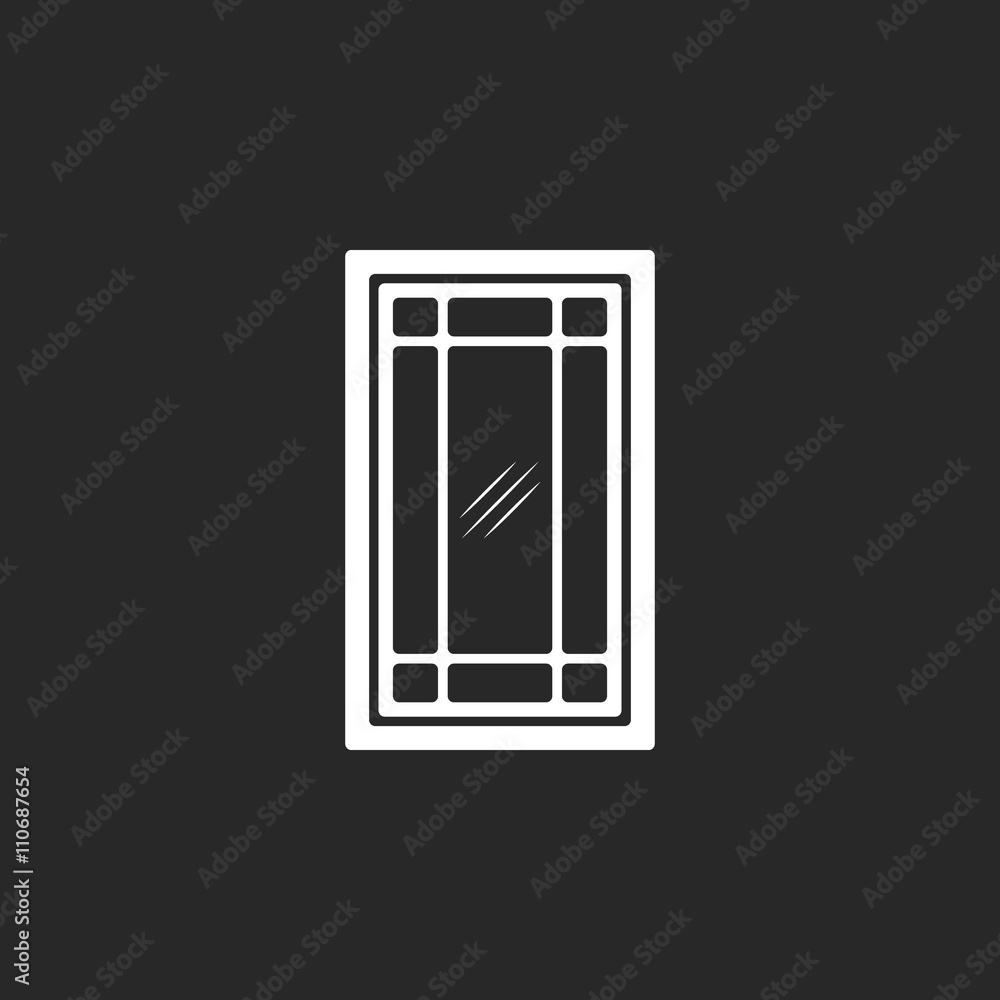 Creative luxury house window design sign simple icon on background
