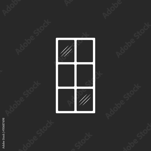 Standart house window design sign simple icon on background