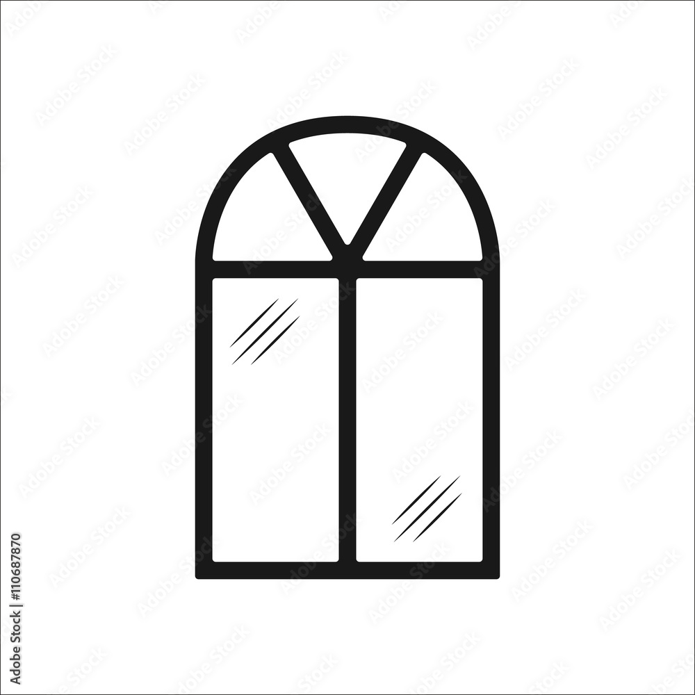 Creative house window design sign simple icon on background Creative house window design sign simple icon on background