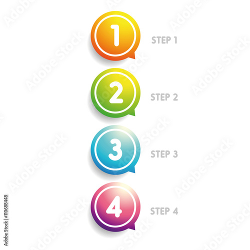 One two three four progress bar stickers