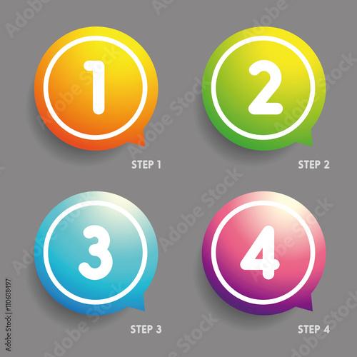 One two three four progress bar stickers