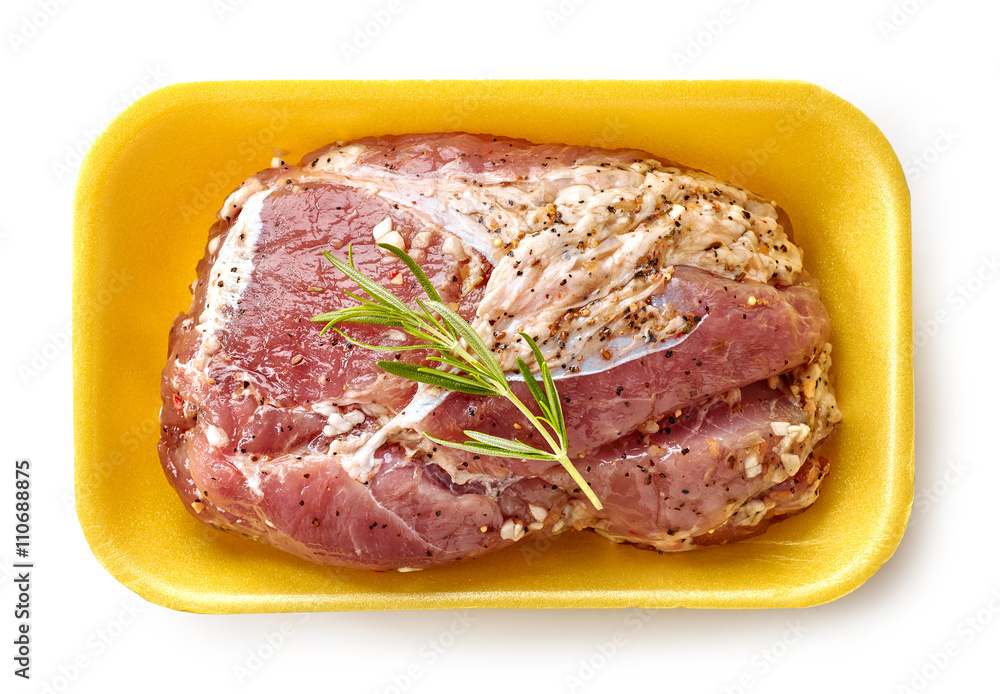raw marinated pork tenderloin in plastic try raw marinated pork tenderloin in plastic try