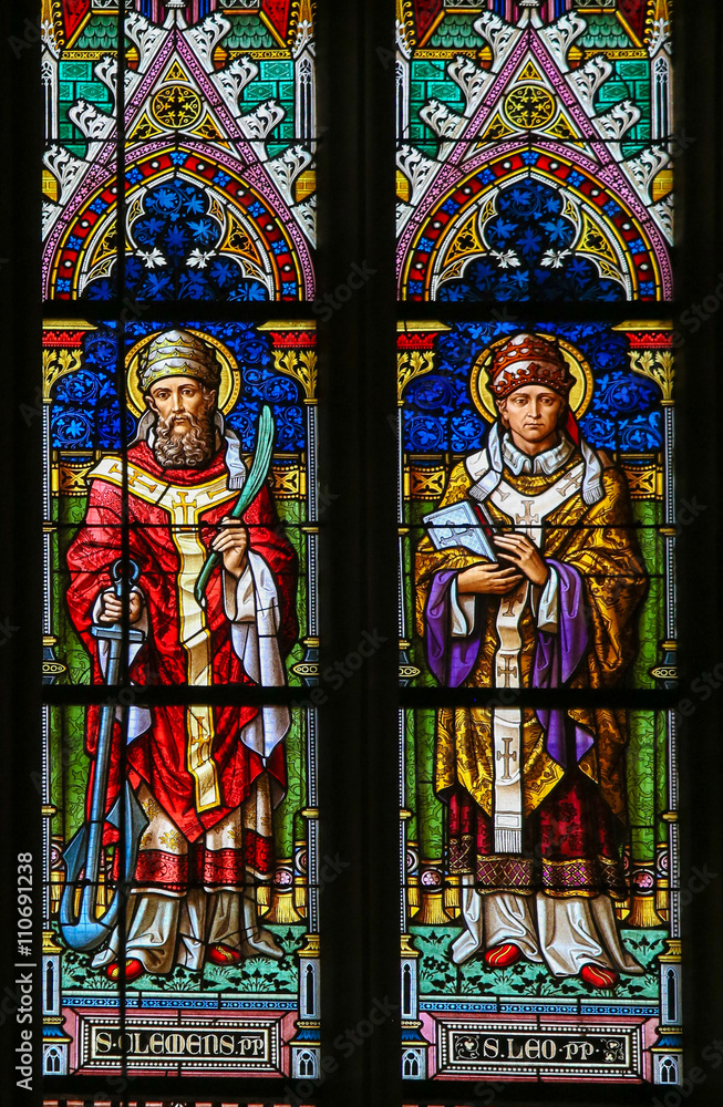 Stained Glass - Saint Clement and Saint Leo