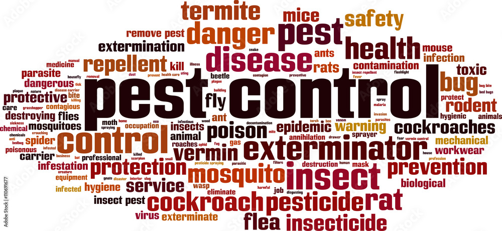Pest control word cloud concept. Vector illustration