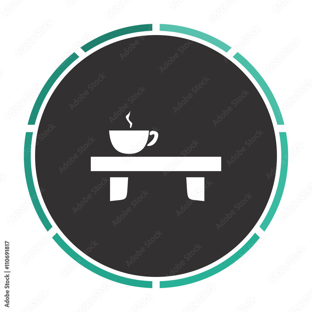 Tea time Simple flat white vector pictogram on black circle. Illustration icon Tea time Simple flat white vector pictogram on black circle. Illustration icon