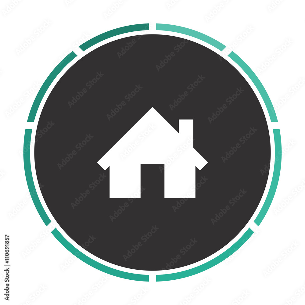 Home Simple flat white vector pictogram on black circle. Illustration icon Home Simple flat white vector pictogram on black circle. Illustration icon