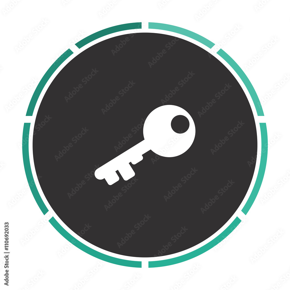 Old key Simple flat white vector pictogram on black circle. Illustration icon Old key Simple flat white vector pictogram on black circle. Illustration icon