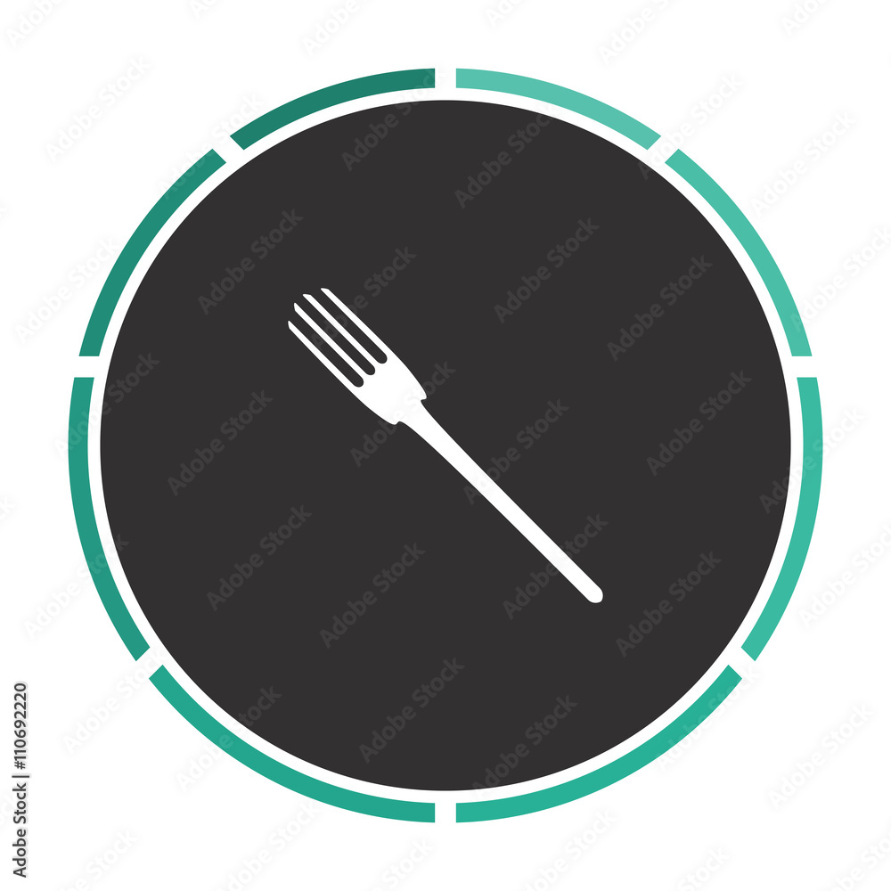 fork Simple flat white vector pictogram on black circle. Illustration icon fork Simple flat white vector pictogram on black circle. Illustration icon