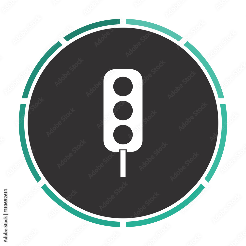 Traffic light Simple flat white vector pictogram on black circle. Illustration icon Traffic light Simple flat white vector pictogram on black circle. Illustration icon