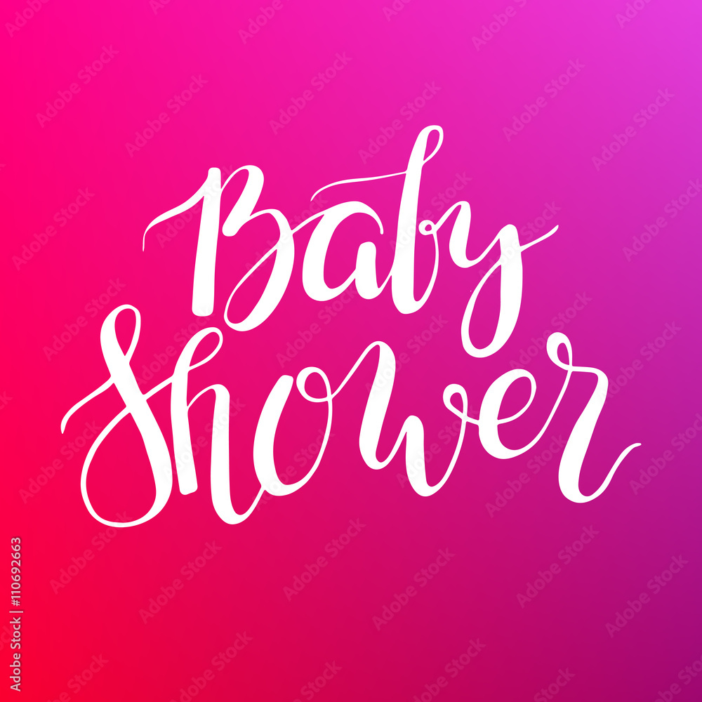 Baby Shower text. Custom lettering Invitation for baby arrival. Baby Shower text. Custom lettering Invitation for baby arrival.