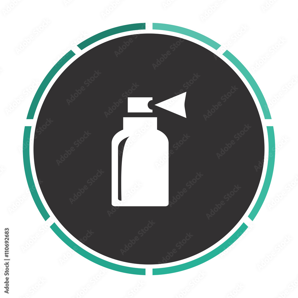 Spray Simple flat white vector pictogram on black circle. Illustration icon Spray Simple flat white vector pictogram on black circle. Illustration icon