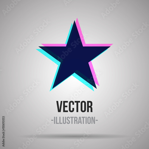 Colorful abstract star icon. Vector illustration.