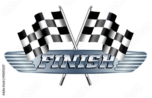 Checkered, Chequered Flags Motor Racing FINISH