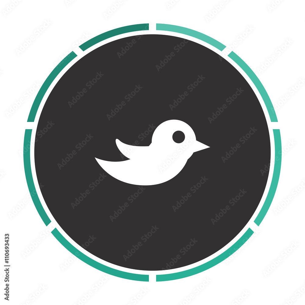 Bird Simple flat white vector pictogram on black circle. Illustration icon Bird Simple flat white vector pictogram on black circle. Illustration icon