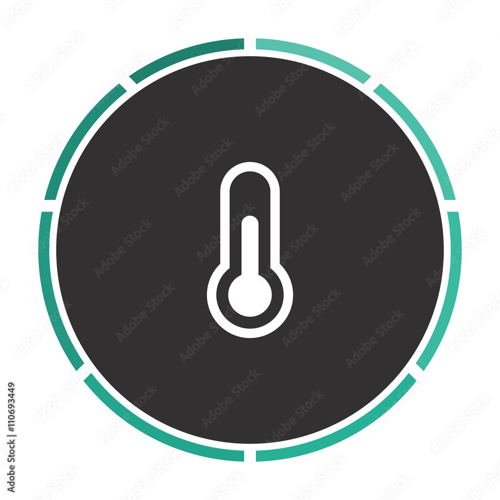 Thermometer Simple flat white vector pictogram on black circle. Illustration icon Thermometer Simple flat white vector pictogram on black circle. Illustration icon