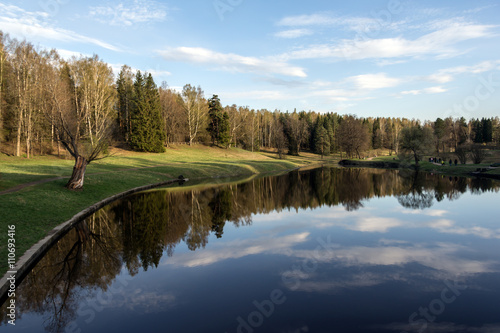 shore of the pond in the park of Pavlovsk