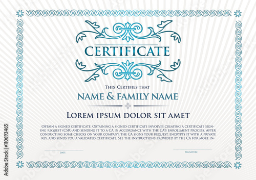 Template that is used in certificate, currency and diplomas.