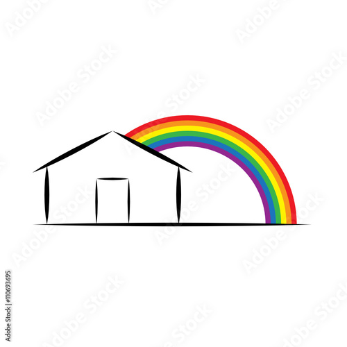 casa con arcobaleno