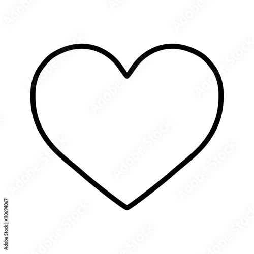 heart love valentine thin line icon