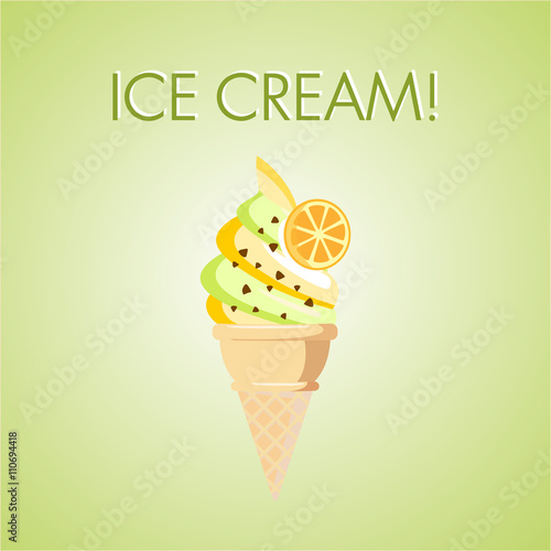 Rico cucurucho de helado fresquito para el verano