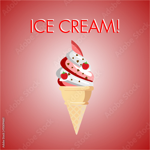 Rico cucurucho de helado fresquito para el verano
