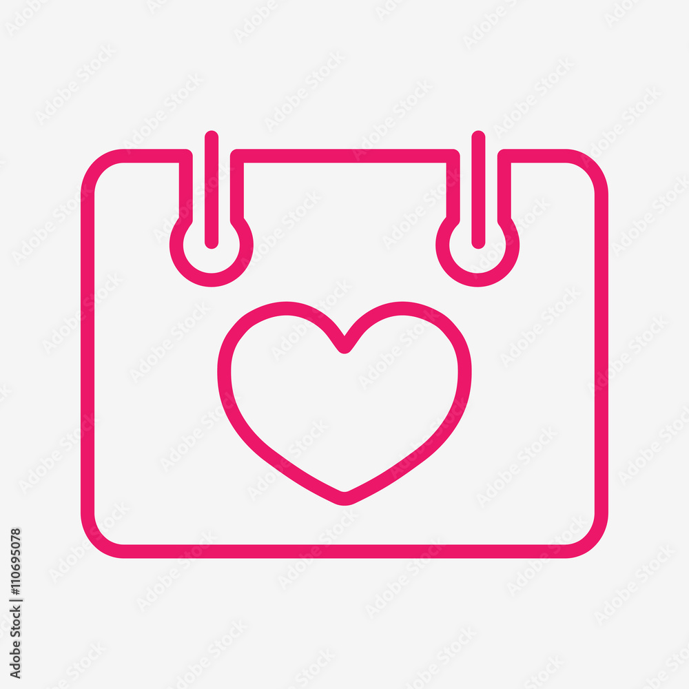 calendar date love heart valentine thin line icon calendar date love heart valentine thin line icon