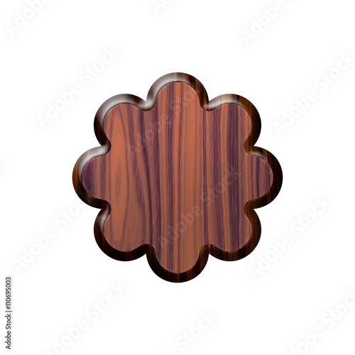 Wood badge with wooden border.