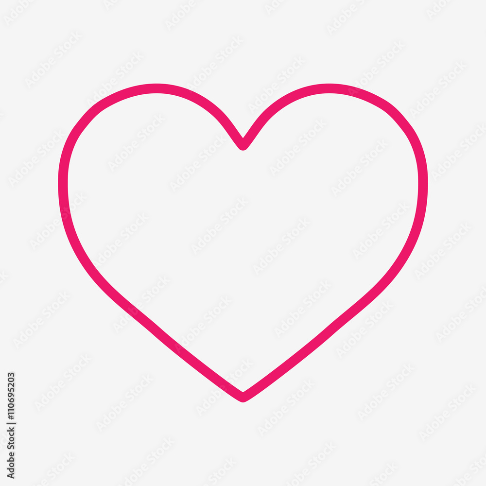 heart love valentine thin line icon