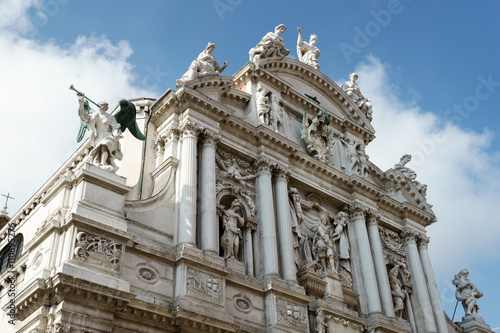 Statues on the roof of Santa Maria del Giglio Venice