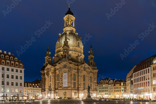 Frauenkirche in Dresden am Abend; Deutschland