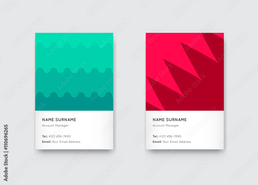 Vector Bright Trendy Vertical Business Card Set Vector Bright Trendy Vertical Business Card Set