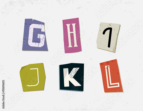 Colorful Newspaper Cut Letters Set