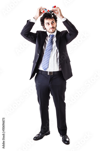 businessman with a tnt molecule