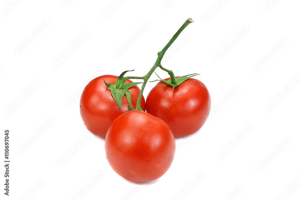 Three ripe tomatoes isolated on white background Three ripe tomatoes isolated on white background