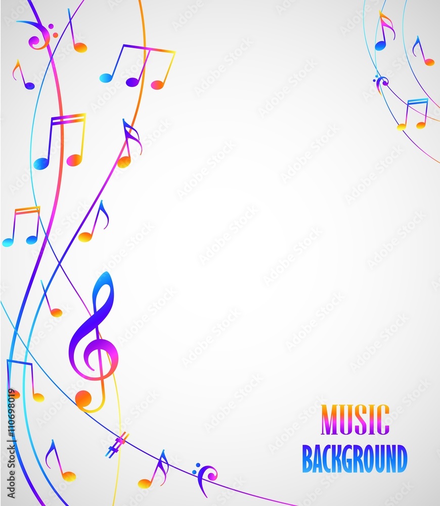 Fototapeta premium Abstract musical background with notes 