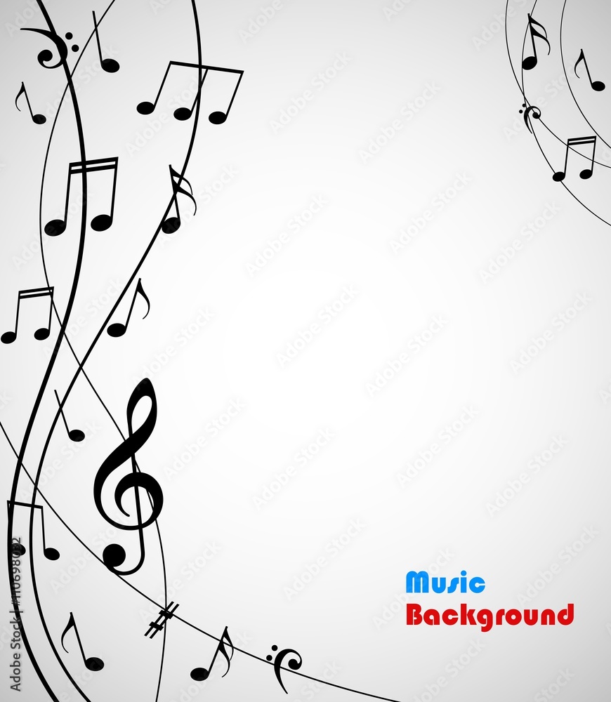 Fototapeta premium Abstract musical background with notes